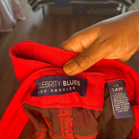 Celebrity Blues | Jeggings | Red | size 14W - Picture 4 of 4